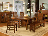 Laurelhurst Solid Oak Mission table with 4 side chairs and 2 arm chairs