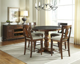 Andover Park Round Counter Height Dining Table with 4 T-Back Counterstools