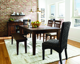 Montego Dining Table with 4 Wooden Side Chairs and 2 Sidney Water Hyacinth Chairs
