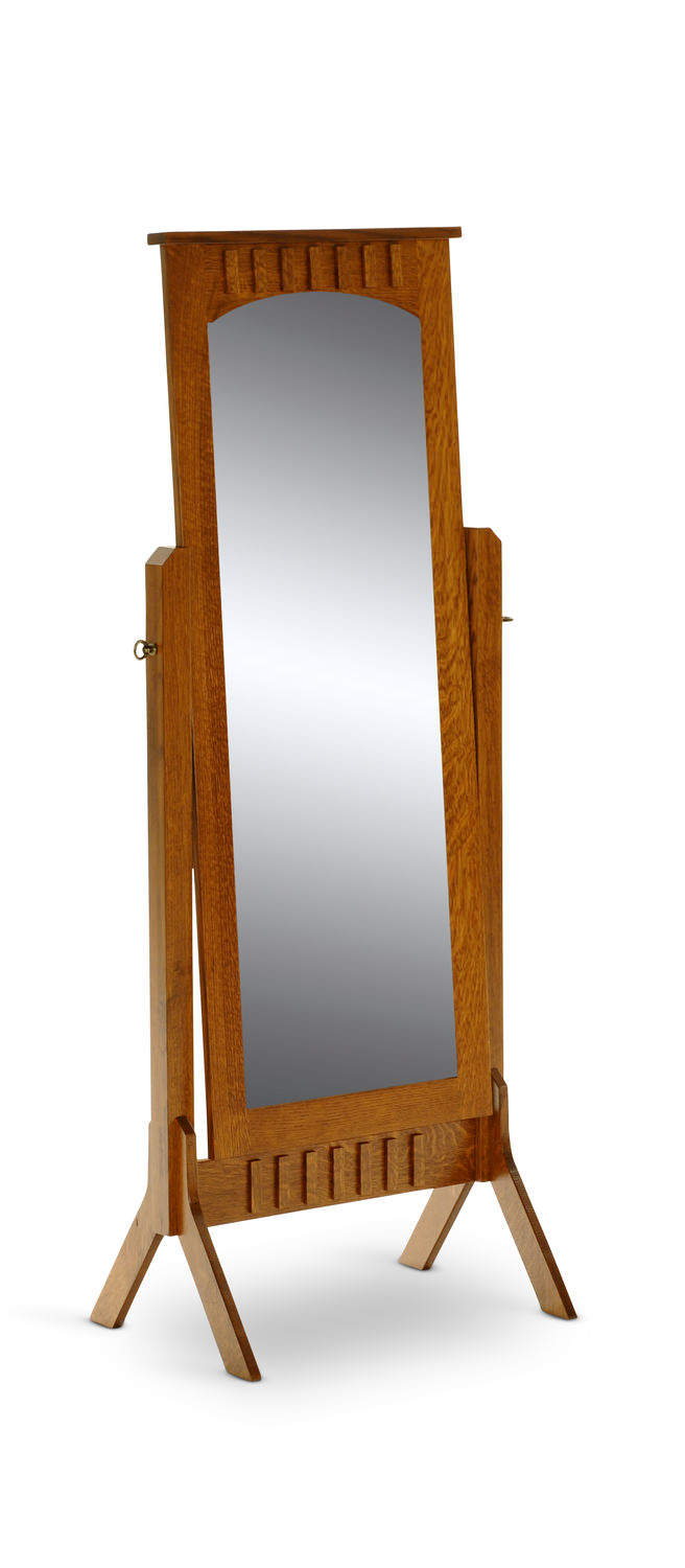 Solid Quartersawn White oak cheval mirror by Amish Craftsmen
