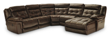 Hallmark 5-Piece Leather Power Recline Sectional (2 Reclining Seats, 1 with Power)