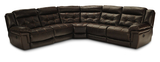 Hallmark 5 Piece Leather Power Recline Sectional (3 Reclining Seats, 2 With Power)
