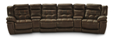 Hallmark 6 Piece Leather Power Recline Home Theater (4 Reclining Seats, 2 With Power)