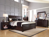 Vogue 4 PC Queen Panel Bedroom Suite With One Plain Rail And One Storage rail